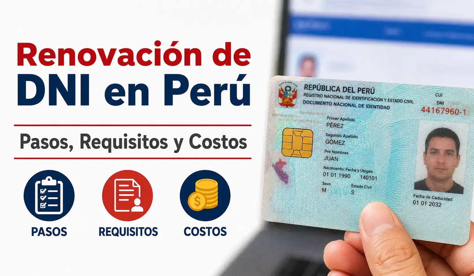 Renovación de DNI en Perú - Pasos, Requisitos y Costos 2026